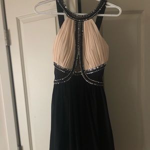Black, beige and sequin dress size 6
